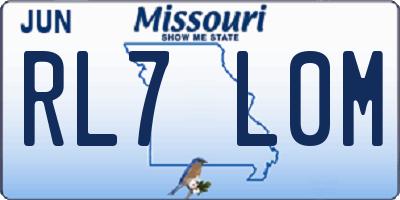 MO license plate RL7L0M