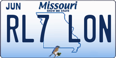 MO license plate RL7L0N