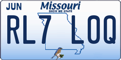 MO license plate RL7L0Q