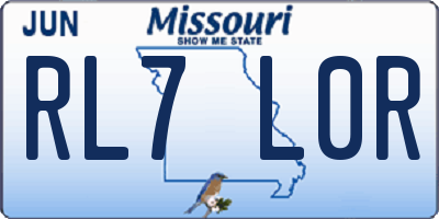 MO license plate RL7L0R