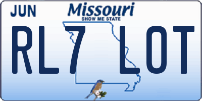 MO license plate RL7L0T