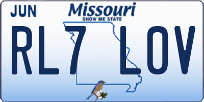 MO license plate RL7L0V