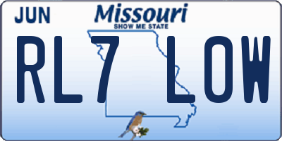 MO license plate RL7L0W