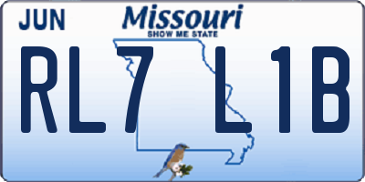 MO license plate RL7L1B