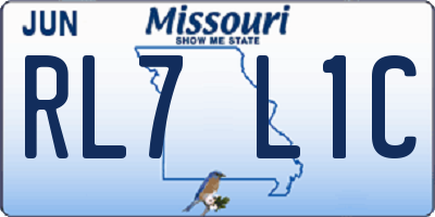 MO license plate RL7L1C