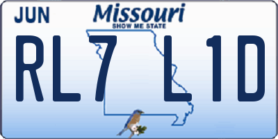 MO license plate RL7L1D
