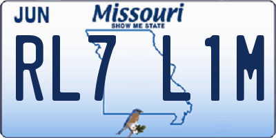 MO license plate RL7L1M