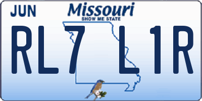 MO license plate RL7L1R