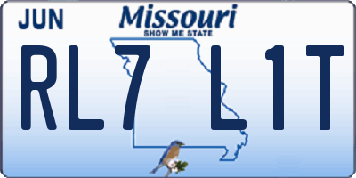 MO license plate RL7L1T