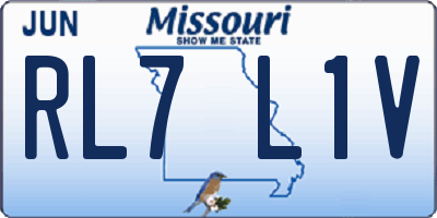 MO license plate RL7L1V