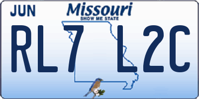 MO license plate RL7L2C