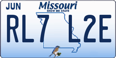 MO license plate RL7L2E