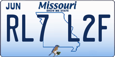 MO license plate RL7L2F