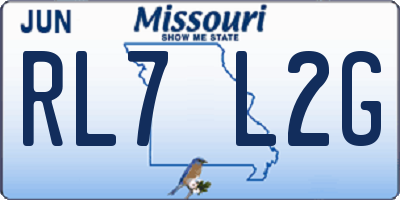 MO license plate RL7L2G