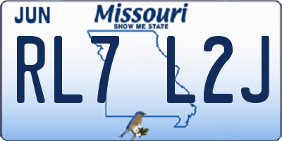 MO license plate RL7L2J
