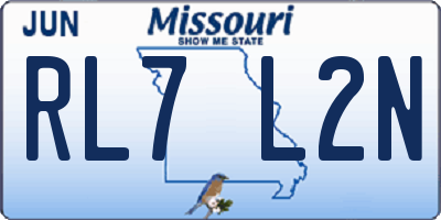 MO license plate RL7L2N