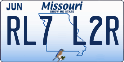 MO license plate RL7L2R