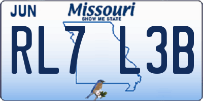 MO license plate RL7L3B