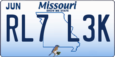 MO license plate RL7L3K