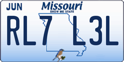MO license plate RL7L3L