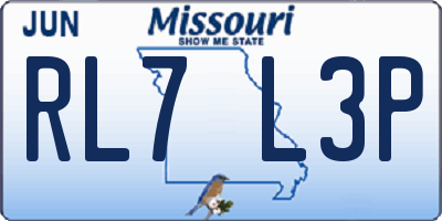 MO license plate RL7L3P