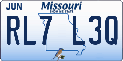 MO license plate RL7L3Q