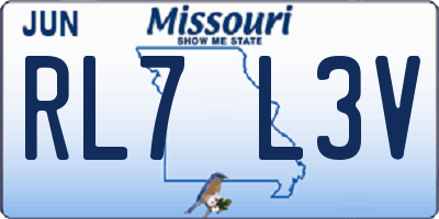 MO license plate RL7L3V