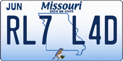 MO license plate RL7L4D