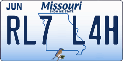 MO license plate RL7L4H