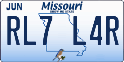 MO license plate RL7L4R
