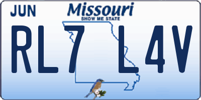 MO license plate RL7L4V