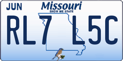 MO license plate RL7L5C
