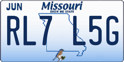 MO license plate RL7L5G