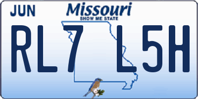 MO license plate RL7L5H