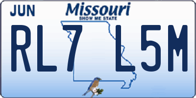 MO license plate RL7L5M