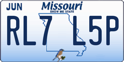 MO license plate RL7L5P