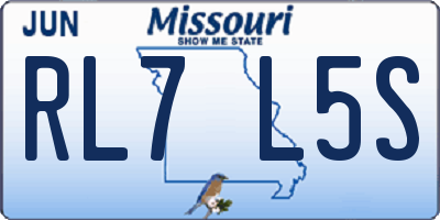 MO license plate RL7L5S