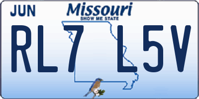 MO license plate RL7L5V