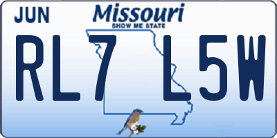 MO license plate RL7L5W
