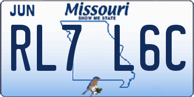 MO license plate RL7L6C
