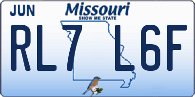 MO license plate RL7L6F