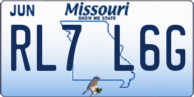MO license plate RL7L6G