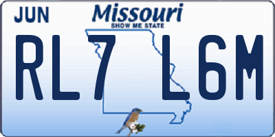 MO license plate RL7L6M
