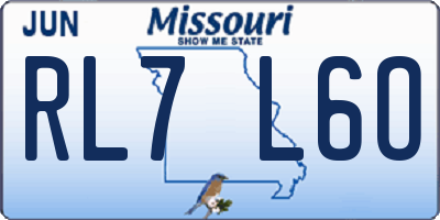 MO license plate RL7L6O