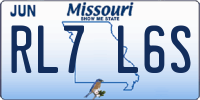 MO license plate RL7L6S