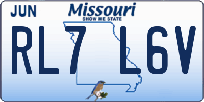 MO license plate RL7L6V