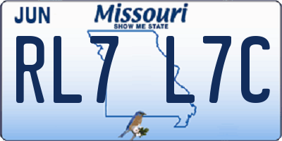 MO license plate RL7L7C