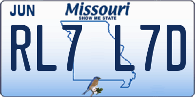 MO license plate RL7L7D