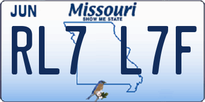 MO license plate RL7L7F