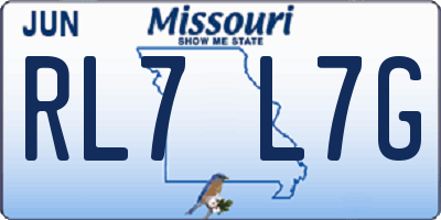 MO license plate RL7L7G